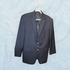 Lauren Ralph Lauren Blazer Men's 42R Navy Blue 100% Wool Notch Lapel Suit Jacket